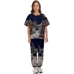 Christmas-landscape Kids  T-shirt And Pants Sports Set by Amaryn4rt