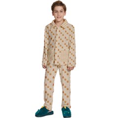 Christmas-wrapping-paper Kids  Long Sleeve Velvet Pajamas Set by Amaryn4rt