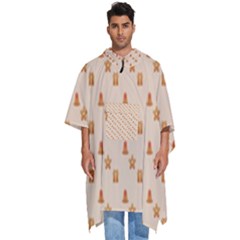 Christmas-wrapping-paper Men s Hooded Rain Ponchos by Amaryn4rt