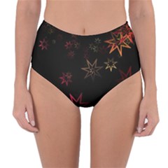 Christmas-background-motif-star Reversible High-waist Bikini Bottoms by Amaryn4rt