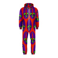 Christmas Candles Seamless Pattern Hooded Jumpsuit (kids)