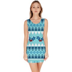 Blue Christmas Vintage Ethnic Seamless Pattern Bodycon Dress by Amaryn4rt