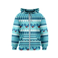 Blue Christmas Vintage Ethnic Seamless Pattern Kids  Zipper Hoodie by Amaryn4rt