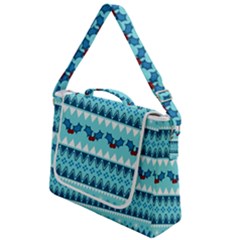 Blue Christmas Vintage Ethnic Seamless Pattern Box Up Messenger Bag by Amaryn4rt