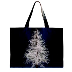 Tree Pine White Starlight Night Winter Christmas Zipper Mini Tote Bag by Amaryn4rt