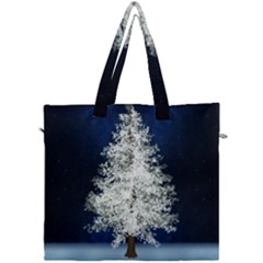 Tree Pine White Starlight Night Winter Christmas Canvas Travel Bag by Amaryn4rt