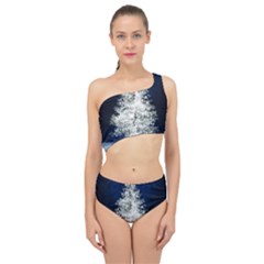 Tree Pine White Starlight Night Winter Christmas Spliced Up Two Piece Swimsuit by Amaryn4rt