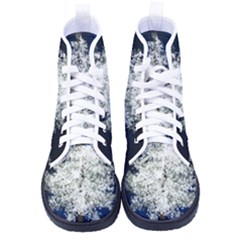 Tree Pine White Starlight Night Winter Christmas Kid s High-top Canvas Sneakers by Amaryn4rt