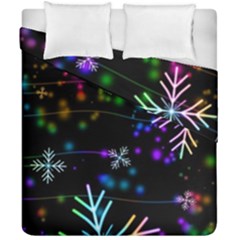 Snowflakes Snow Winter Christmas Duvet Cover Double Side (california King Size) by Amaryn4rt