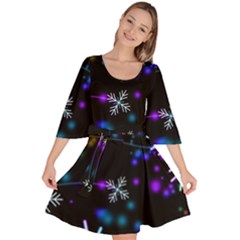 Snowflakes Snow Winter Christmas Velour Kimono Dress by Amaryn4rt