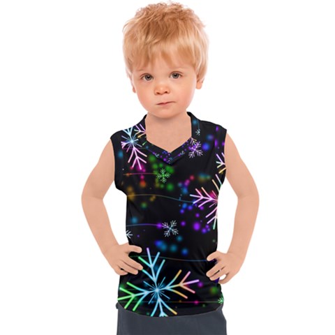 Snowflakes Snow Winter Christmas Kids  Sport Tank Top by Amaryn4rt