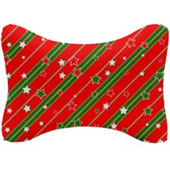 Christmas-paper-star-texture     - Seat Head Rest Cushion by Amaryn4rt