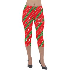 Christmas-paper-star-texture     - Lightweight Velour Capri Leggings  by Amaryn4rt