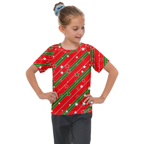 Christmas-paper-star-texture     - Kids  Mesh Piece T-shirt by Amaryn4rt