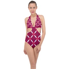 Christmas-background-wallpaper Halter Front Plunge Swimsuit