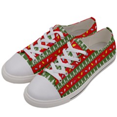 Christmas-papers-red-and-green Women s Low Top Canvas Sneakers by Amaryn4rt