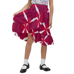 Christmas-background-wallpaper Kids  Ruffle Flared Wrap Midi Skirt by Amaryn4rt