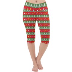 Christmas-papers-red-and-green Lightweight Velour Cropped Yoga Leggings by Amaryn4rt