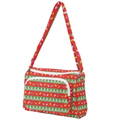 Christmas-papers-red-and-green Front Pocket Crossbody Bag by Amaryn4rt