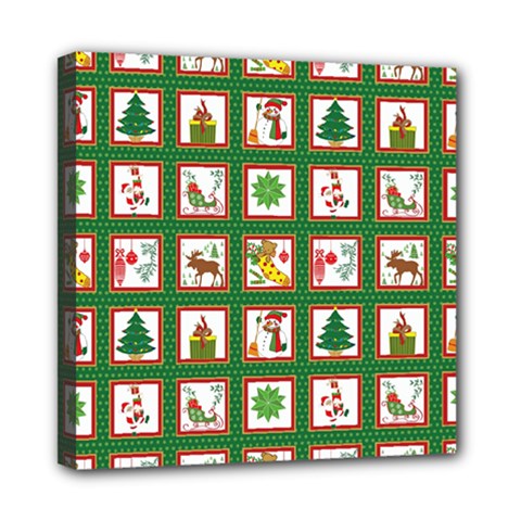 Christmas-paper-christmas-pattern Mini Canvas 8  x 8  (Stretched)