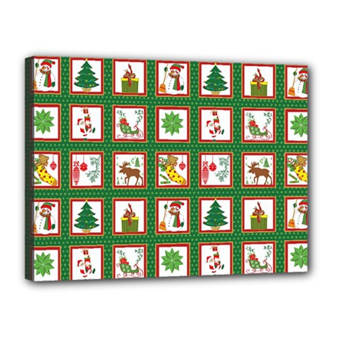 Christmas-paper-christmas-pattern Canvas 16  x 12  (Stretched)