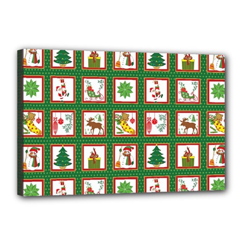 Christmas-paper-christmas-pattern Canvas 18  x 12  (Stretched)