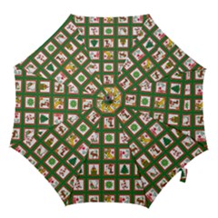 Christmas-paper-christmas-pattern Hook Handle Umbrellas (Small)