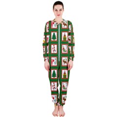 Christmas-paper-christmas-pattern OnePiece Jumpsuit (Ladies)