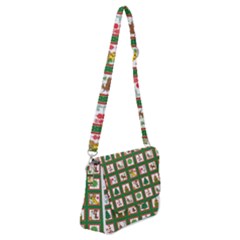 Christmas-paper-christmas-pattern Shoulder Bag with Back Zipper