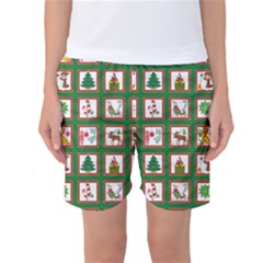 Christmas-paper-christmas-pattern Women s Basketball Shorts