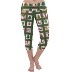 Christmas-paper-christmas-pattern Capri Yoga Leggings by Amaryn4rt