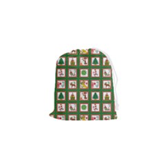 Christmas-paper-christmas-pattern Drawstring Pouch (XS)