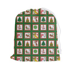 Christmas-paper-christmas-pattern Drawstring Pouch (2XL)