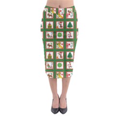 Christmas-paper-christmas-pattern Midi Pencil Skirt