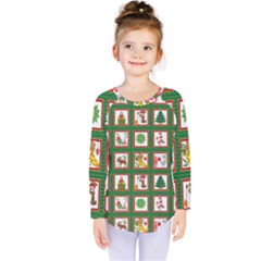 Christmas-paper-christmas-pattern Kids  Long Sleeve T-Shirt