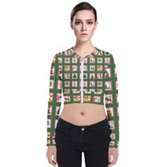 Christmas-paper-christmas-pattern Long Sleeve Zip Up Bomber Jacket