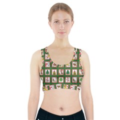 Christmas-paper-christmas-pattern Sports Bra With Pocket