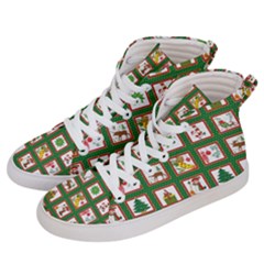 Christmas-paper-christmas-pattern Women s Hi-Top Skate Sneakers