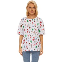 Christmas Shading Pattern Oversized Basic T-shirt by Amaryn4rt