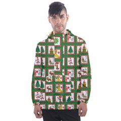 Christmas-paper-christmas-pattern Men s Front Pocket Pullover Windbreaker