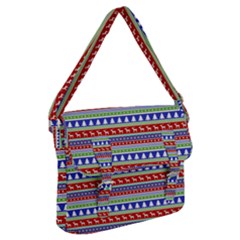 Christmas-color-stripes Pattern Buckle Messenger Bag by Amaryn4rt