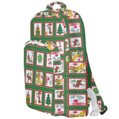 Christmas-paper-christmas-pattern Double Compartment Backpack