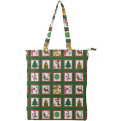 Christmas-paper-christmas-pattern Double Zip Up Tote Bag