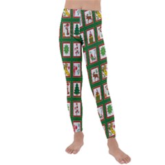 Christmas-paper-christmas-pattern Kids  Lightweight Velour Leggings