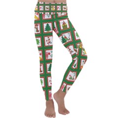 Christmas-paper-christmas-pattern Kids  Lightweight Velour Classic Yoga Leggings