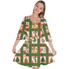 Christmas-paper-christmas-pattern Velour Kimono Dress