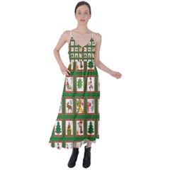 Christmas-paper-christmas-pattern Tie Back Maxi Dress