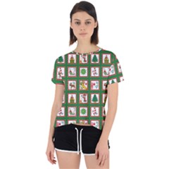 Christmas-paper-christmas-pattern Open Back Sport T-Shirt