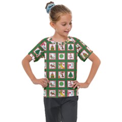 Christmas-paper-christmas-pattern Kids  Mesh Piece T-Shirt