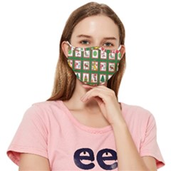 Christmas-paper-christmas-pattern Fitted Cloth Face Mask (Adult)